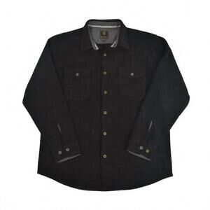 NEW F/X FUSION men's long sleeve washed cord shirt in black